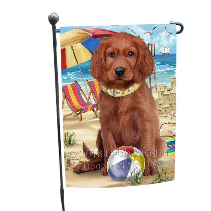 Pet Friendly Beach Irish Setter Dog Garden Flag GFLG51573