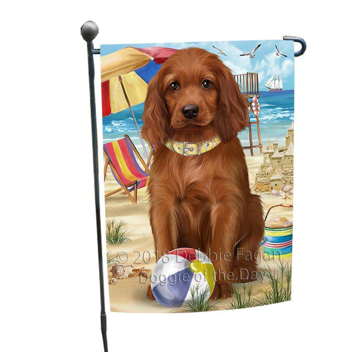 Pet Friendly Beach Irish Setter Dog Garden Flag GFLG51574