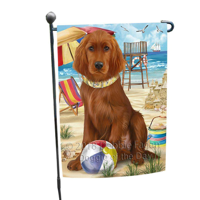 Pet Friendly Beach Irish Setter Dog Garden Flag GFLG51575