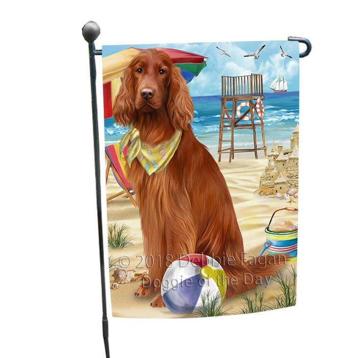Pet Friendly Beach Irish Setter Dog Garden Flag GFLG51576