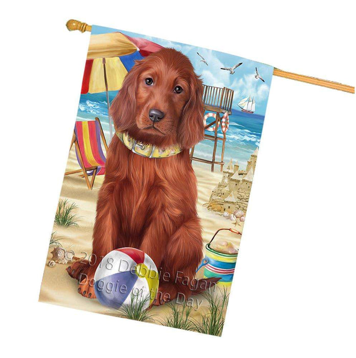 Pet Friendly Beach Irish Setter Dog House Flag FLG51708