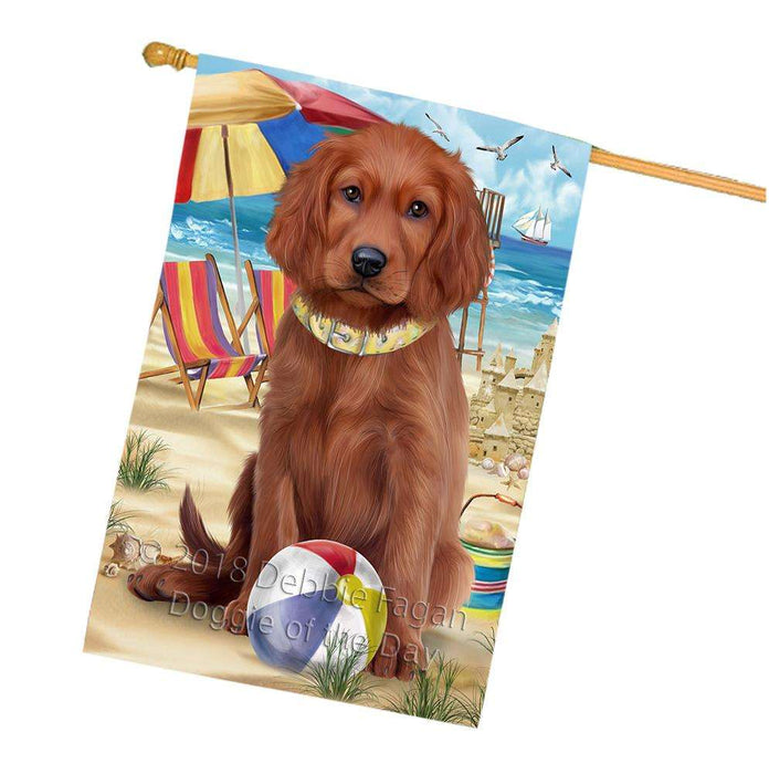 Pet Friendly Beach Irish Setter Dog House Flag FLG51709