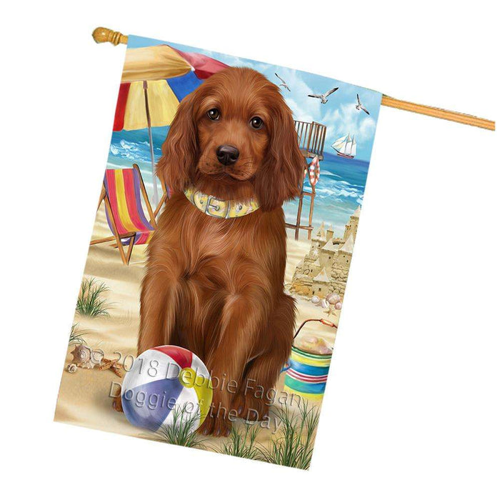 Pet Friendly Beach Irish Setter Dog House Flag FLG51710