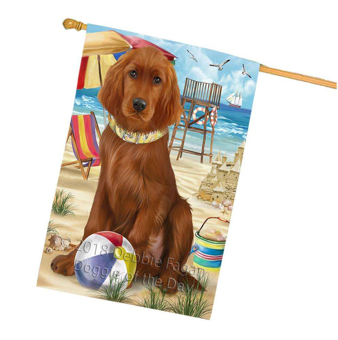 Pet Friendly Beach Irish Setter Dog House Flag FLG51711