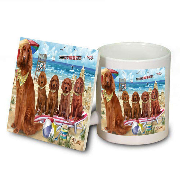 Pet Friendly Beach Irish Setter Dog Mug and Coaster Set MUC51566
