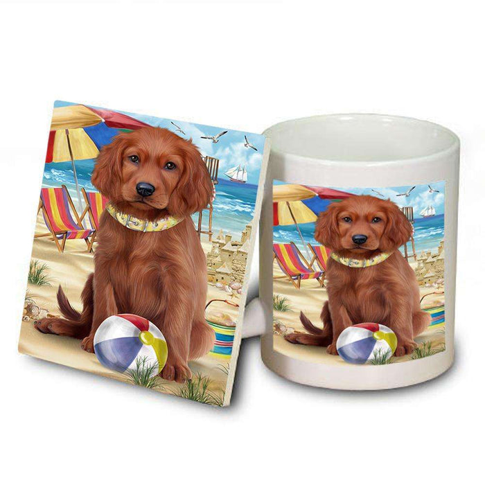 Pet Friendly Beach Irish Setter Dog Mug and Coaster Set MUC51568