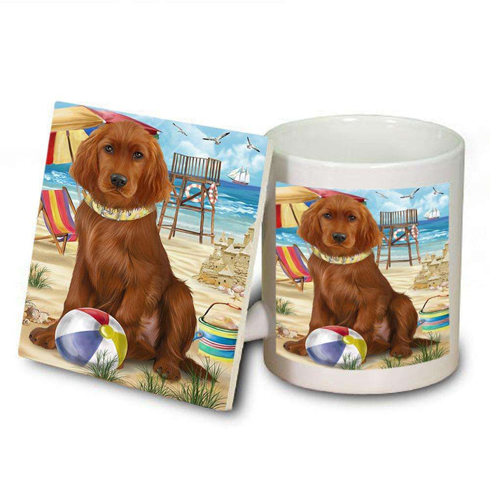 Pet Friendly Beach Irish Setter Dog Mug and Coaster Set MUC51570