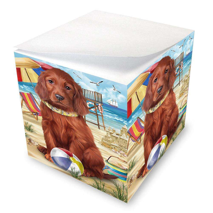 Pet Friendly Beach Irish Setter Dog Note Cube NOC51575
