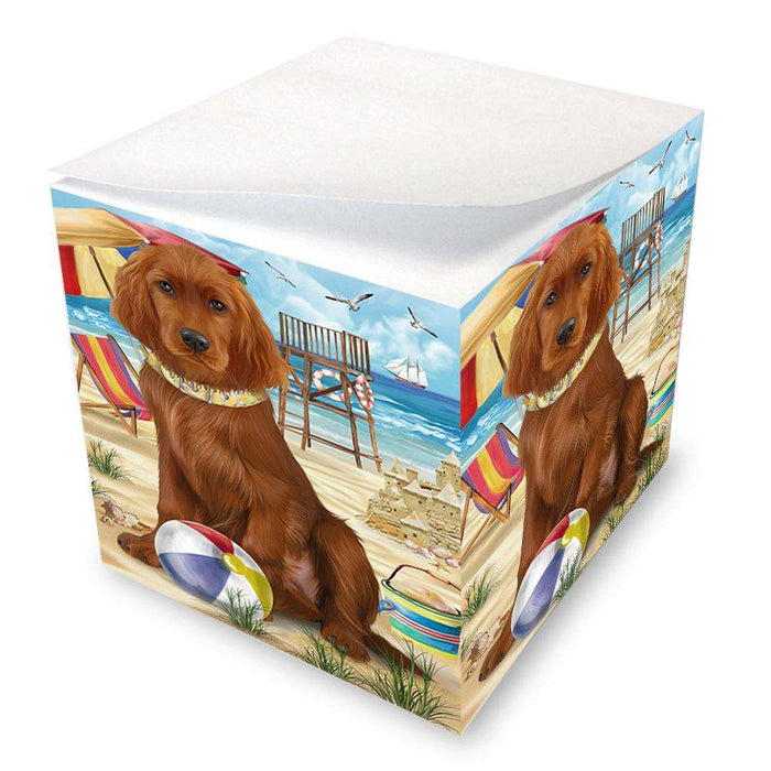 Pet Friendly Beach Irish Setter Dog Note Cube NOC51578