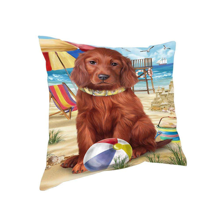 Pet Friendly Beach Irish Setter Dog Pillow PIL62664