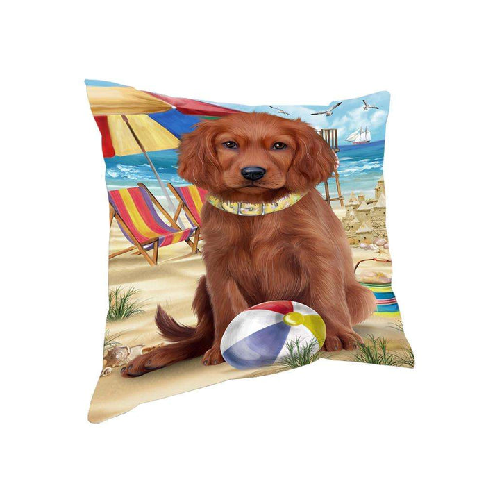 Pet Friendly Beach Irish Setter Dog Pillow PIL62668
