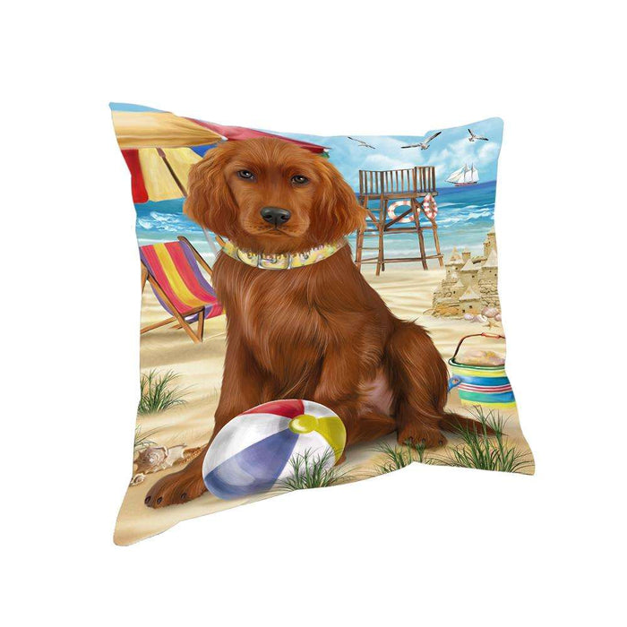 Pet Friendly Beach Irish Setter Dog Pillow PIL62676