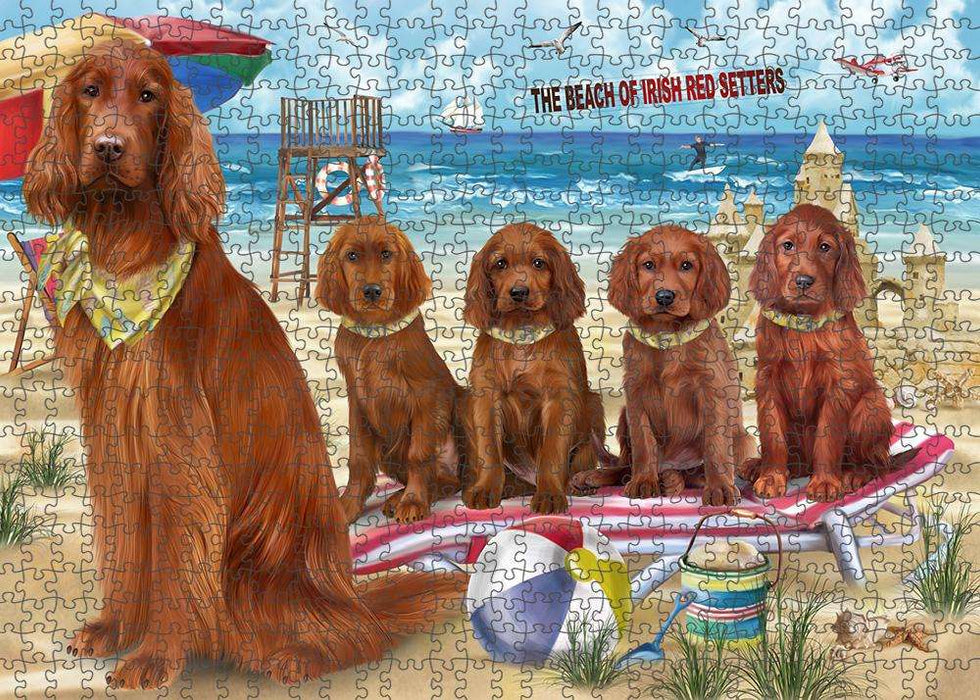 Pet Friendly Beach Irish Setter Dog Puzzle with Photo Tin PUZL58809