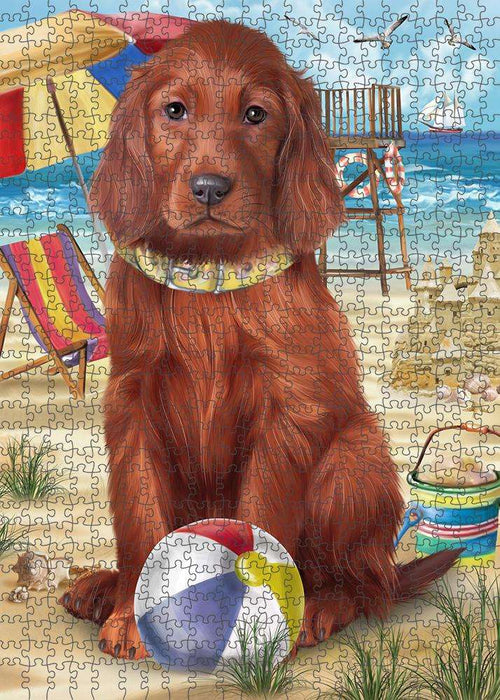 Pet Friendly Beach Irish Setter Dog Puzzle with Photo Tin PUZL58812