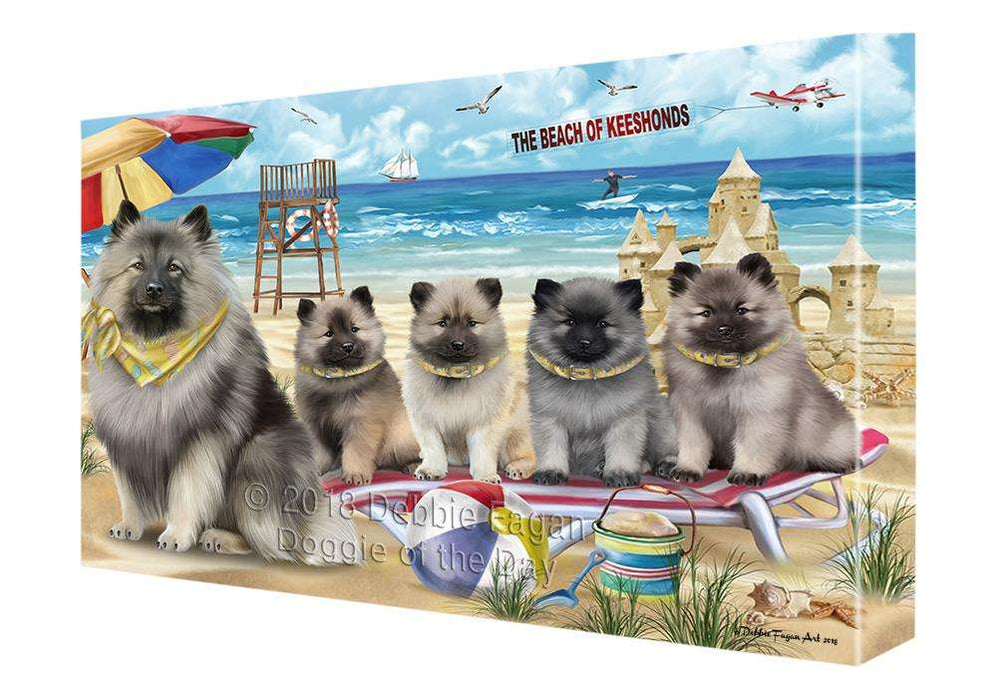 Pet Friendly Beach Keeshond Dog Canvas Print Wall Art Décor CVS81485