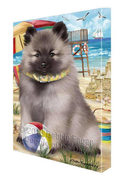 Pet Friendly Beach Keeshond Dog Canvas Print Wall Art Décor CVS81494