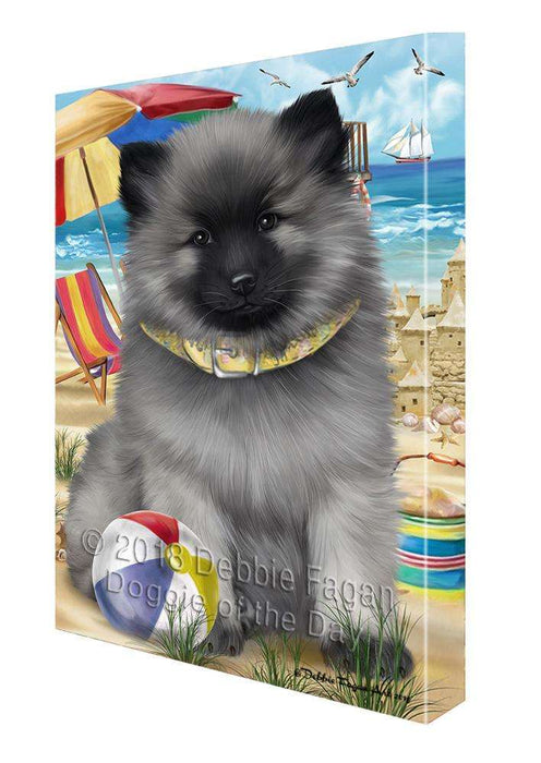 Pet Friendly Beach Keeshond Dog Canvas Print Wall Art Décor CVS81503