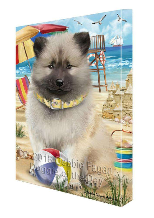 Pet Friendly Beach Keeshond Dog Canvas Print Wall Art Décor CVS81512