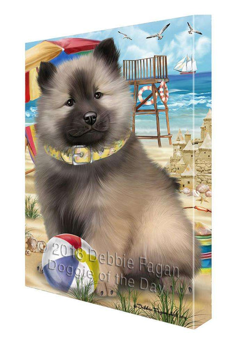Pet Friendly Beach Keeshond Dog Canvas Print Wall Art Décor CVS81521
