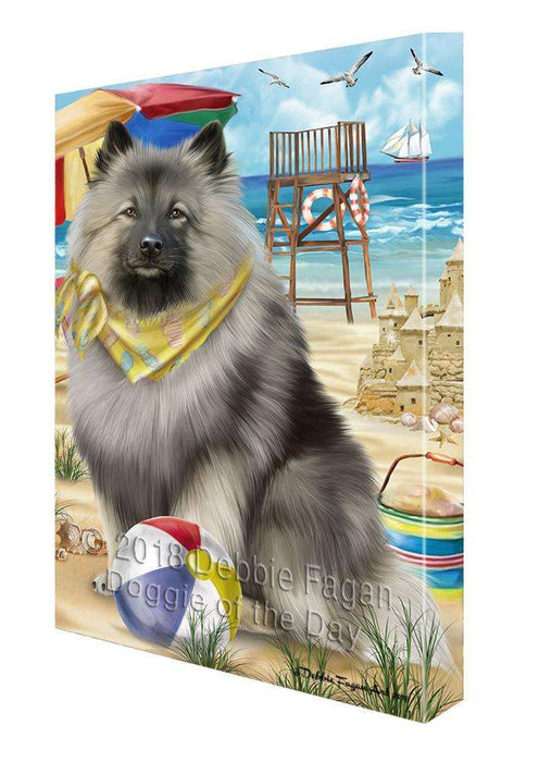 Pet Friendly Beach Keeshond Dog Canvas Print Wall Art Décor CVS81530