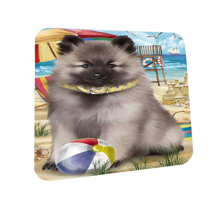 Pet Friendly Beach Keeshond Dog Coasters Set of 4 CST51540