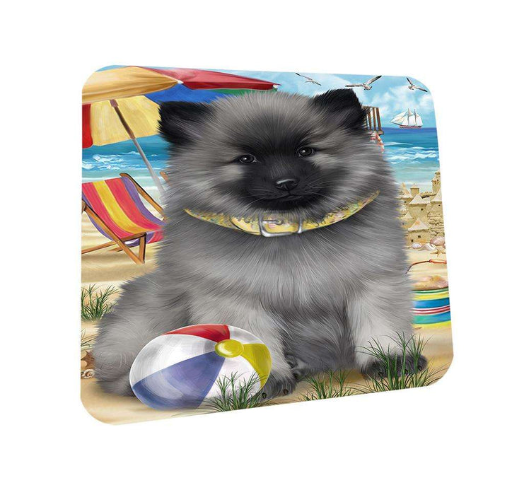 Pet Friendly Beach Keeshond Dog Coasters Set of 4 CST51541