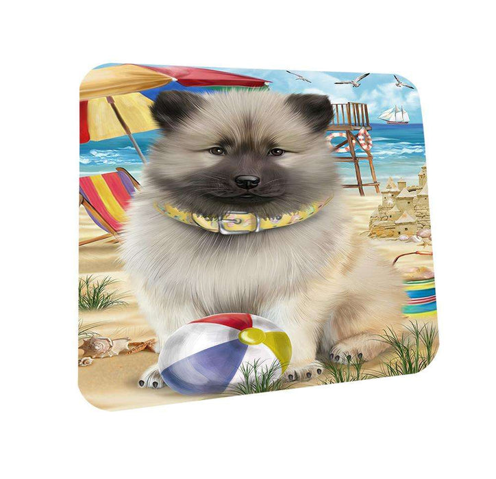 Pet Friendly Beach Keeshond Dog Coasters Set of 4 CST51542