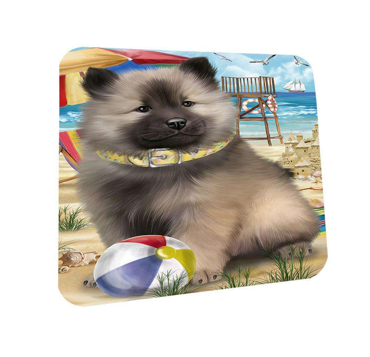 Pet Friendly Beach Keeshond Dog Coasters Set of 4 CST51543