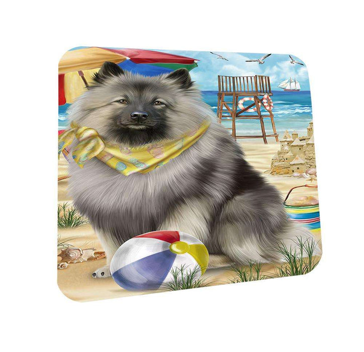 Pet Friendly Beach Keeshond Dog Coasters Set of 4 CST51544