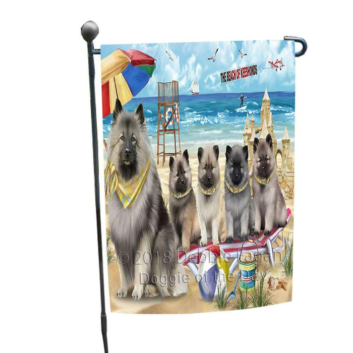 Pet Friendly Beach Keeshond Dog Garden Flag GFLG51577