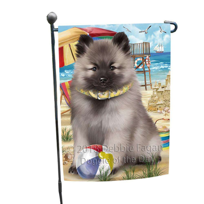 Pet Friendly Beach Keeshond Dog Garden Flag GFLG51578
