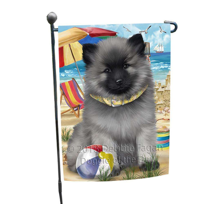 Pet Friendly Beach Keeshond Dog Garden Flag GFLG51579