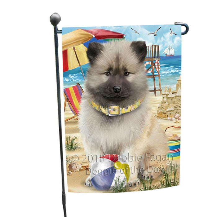 Pet Friendly Beach Keeshond Dog Garden Flag GFLG51580