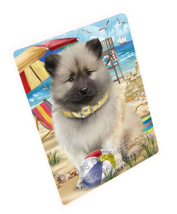 Pet Friendly Beach Keeshond Dog Large Refrigerator / Dishwasher Magnet RMAG69996