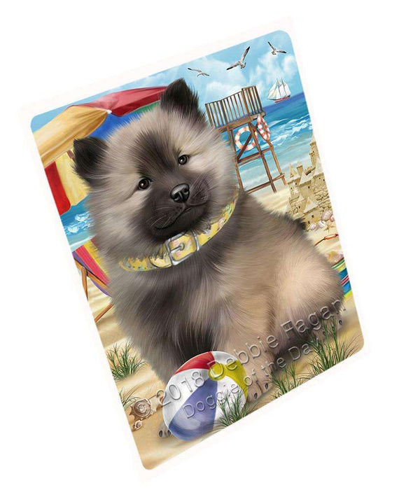 Pet Friendly Beach Keeshond Dog Large Refrigerator / Dishwasher Magnet RMAG70002
