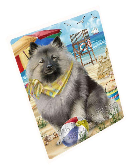 Pet Friendly Beach Keeshond Dog Large Refrigerator / Dishwasher Magnet RMAG70008