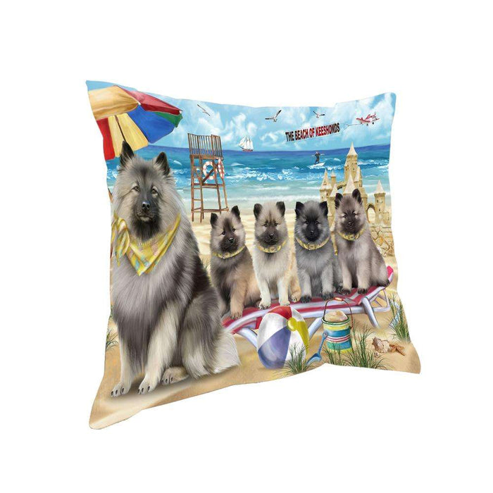 Pet Friendly Beach Keeshond Dog Pillow PIL62684