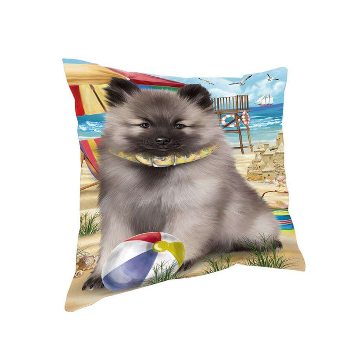 Pet Friendly Beach Keeshond Dog Pillow PIL62688