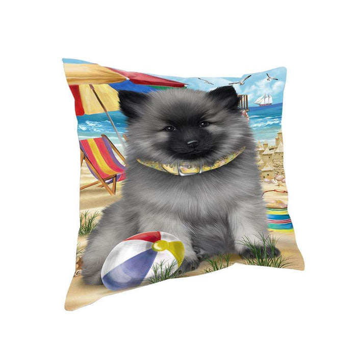 Pet Friendly Beach Keeshond Dog Pillow PIL62692