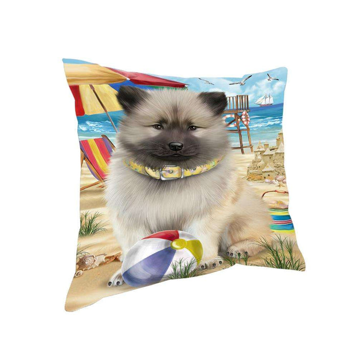 Pet Friendly Beach Keeshond Dog Pillow PIL62696