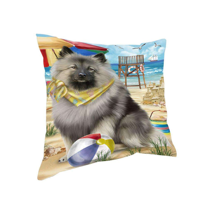Pet Friendly Beach Keeshond Dog Pillow PIL62704