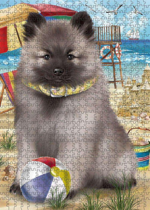 Pet Friendly Beach Keeshond Dog Puzzle with Photo Tin PUZL58830