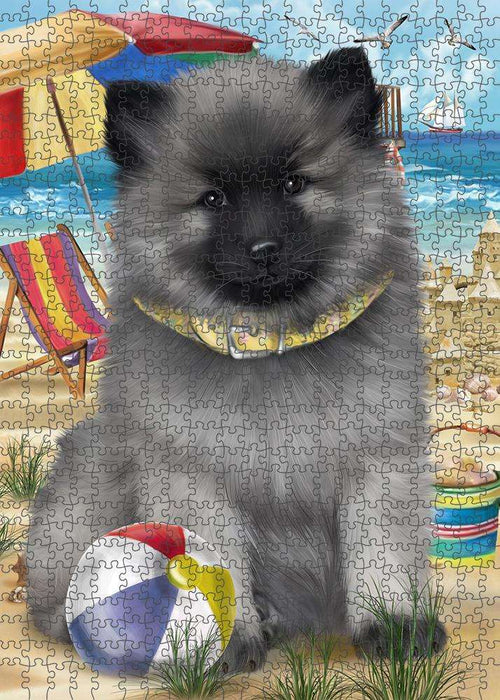 Pet Friendly Beach Keeshond Dog Puzzle with Photo Tin PUZL58833