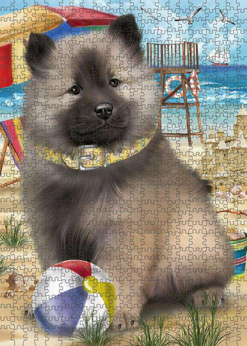 Pet Friendly Beach Keeshond Dog Puzzle with Photo Tin PUZL58839