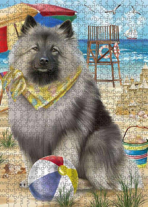 Pet Friendly Beach Keeshond Dog Puzzle with Photo Tin PUZL58842