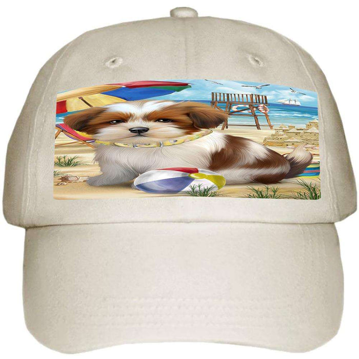 Pet Friendly Beach Lhasa Apso Dog Ball Hat Cap HAT53886