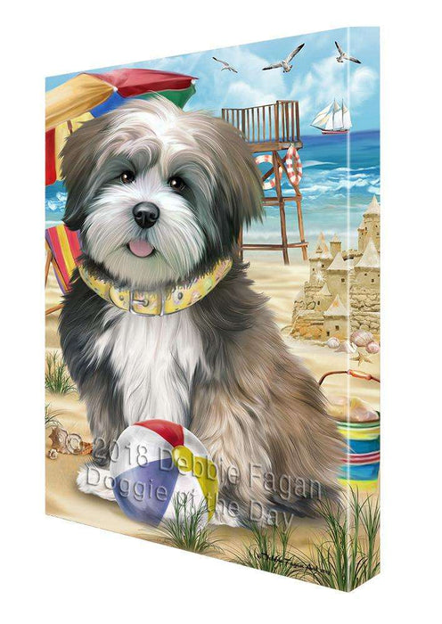 Pet Friendly Beach Lhasa Apso Dog Canvas Wall Art CVS66193