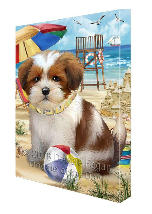 Pet Friendly Beach Lhasa Apso Dog Canvas Wall Art CVS66211