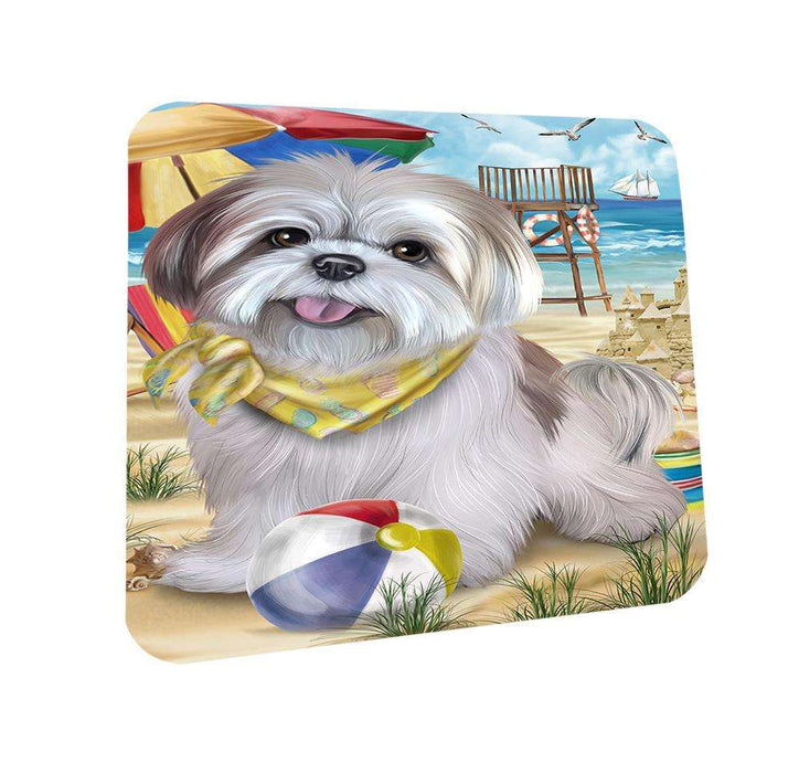 Pet Friendly Beach Lhasa Apso Dog Coasters Set of 4 CST50006 Coasters Set of 4 CST50006