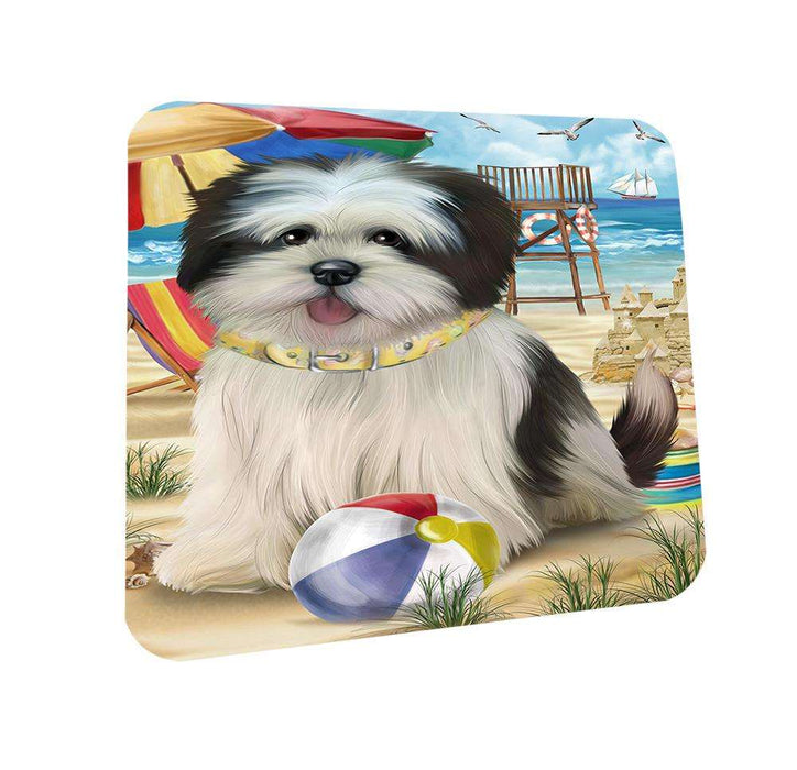 Pet Friendly Beach Lhasa Apso Dog Coasters Set of 4 CST50007 Coasters Set of 4 CST50007